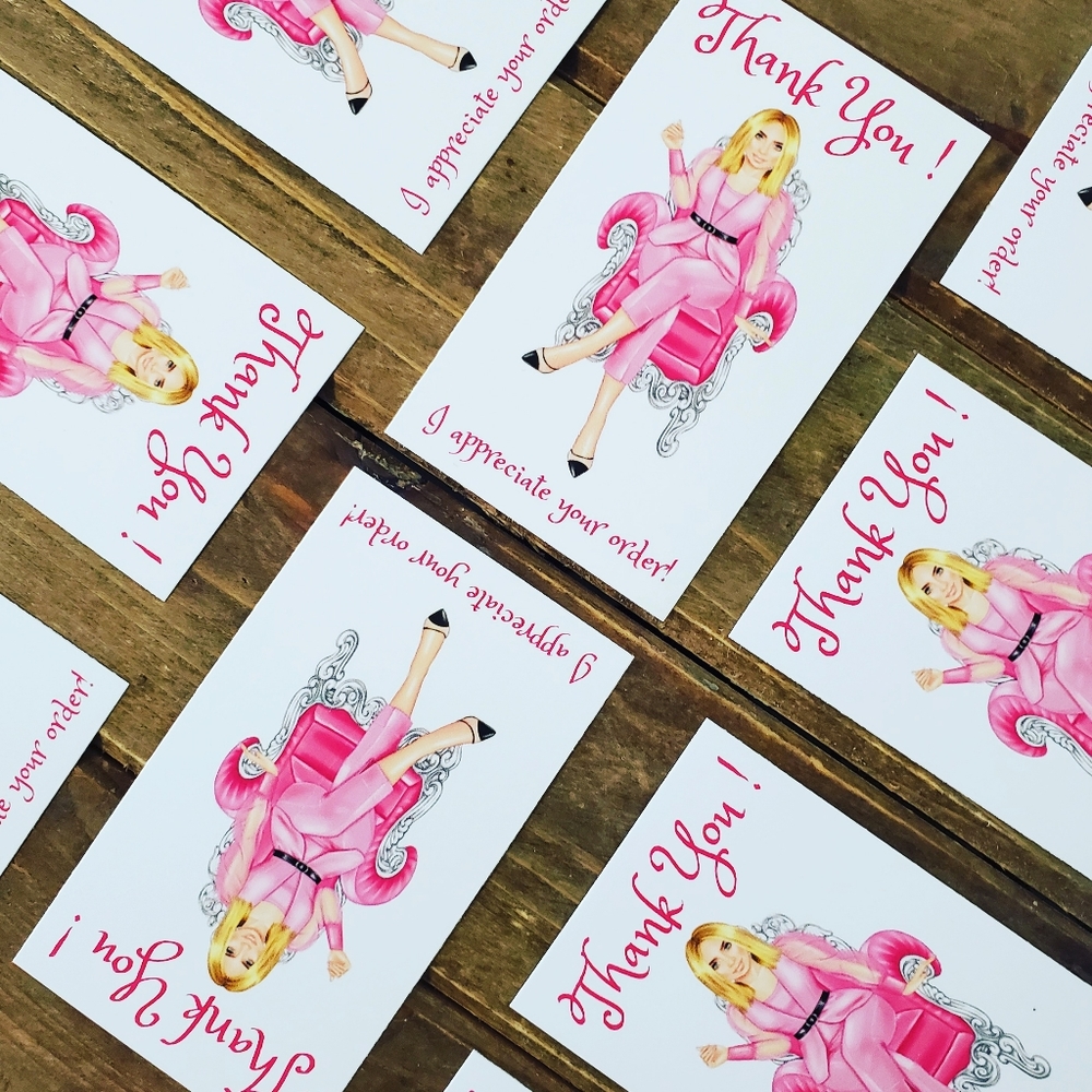 Thank You Cards 50 Girl Boss Shopaholic Poshaholic
